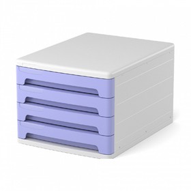 

Бокс универсальный ErichKrause Pastel, 4 отделения, белый с фиолетовыми ящиками