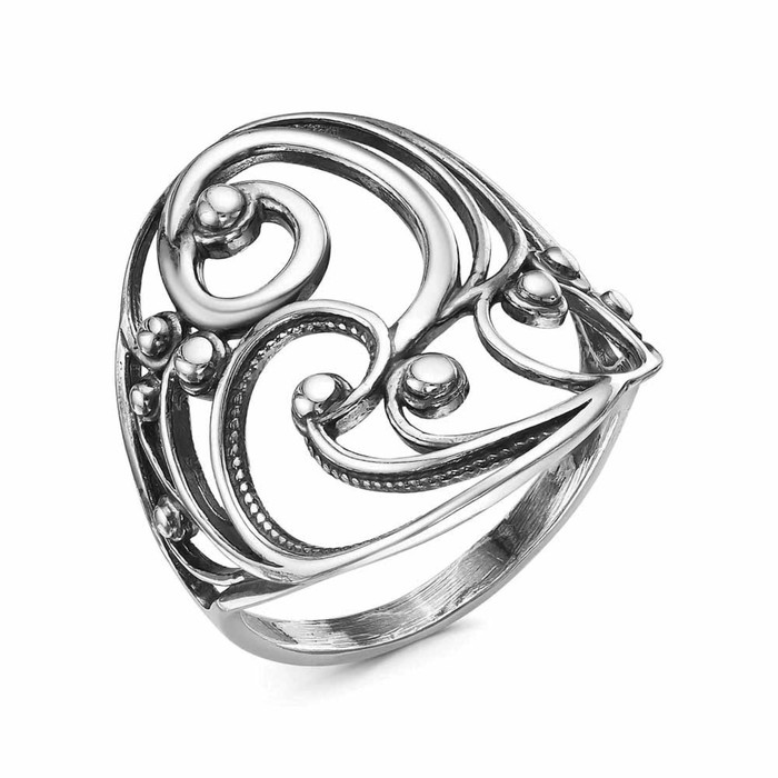 Кольцо «Ажур», посеребрение с оксидированием, 20,5 размер кольцо ажур посеребрение с оксидированием 20 5 размер