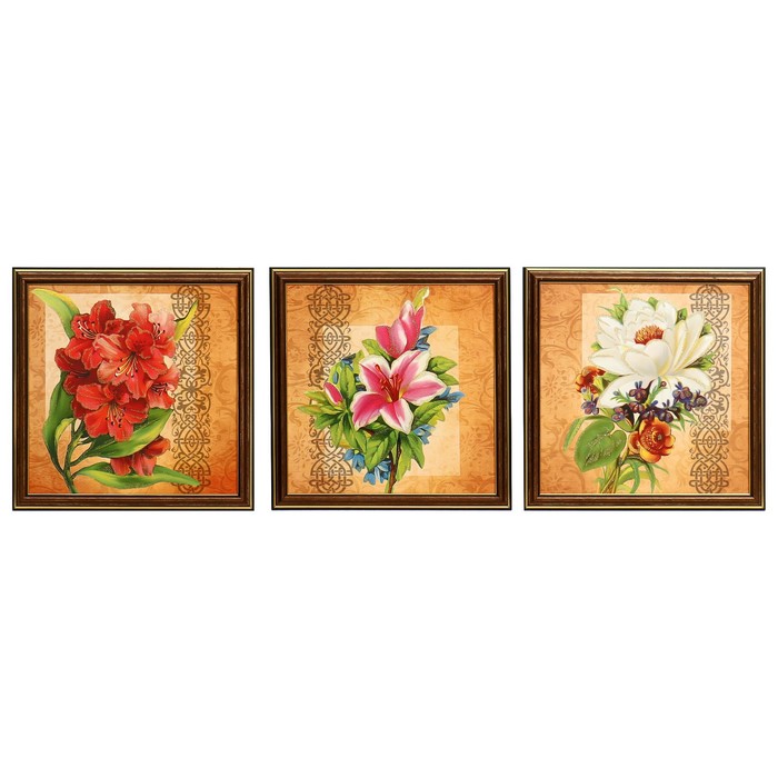 

Картина модульная "Летние цветы" 25х75(28х84) см 3шт-25х25(28х28)см