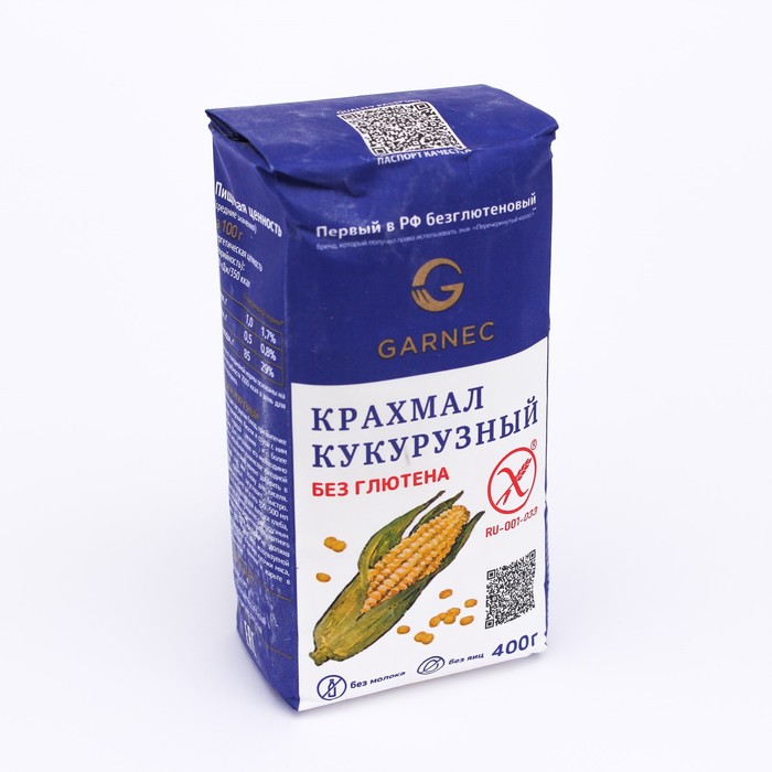 

Крахмал ГАРНЕЦ кукурузный без глютена 400г