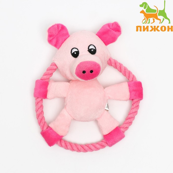 фото Игрушка текстильная "свинка в кольце", 18 х 13 см пижон