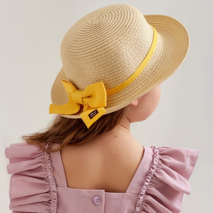 Шляпа для девочки MINAKU, цв. бежевый, р-р 54