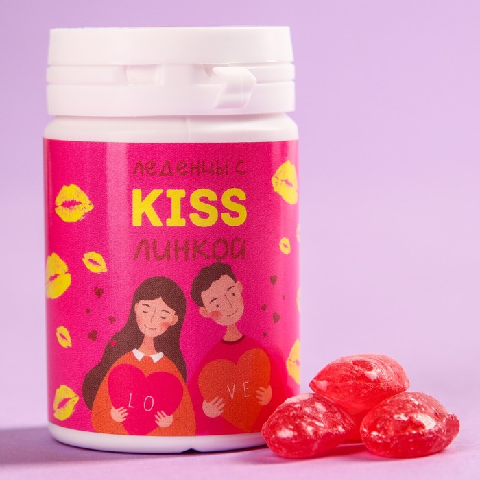 

УЦЕНКА Леденцы KISS, вкус: вишня, 68 г.