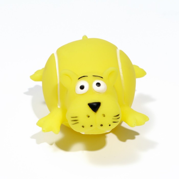 фото Игрушка пищащая "собакомяч" для собак, 10 см, жёлтая пижон