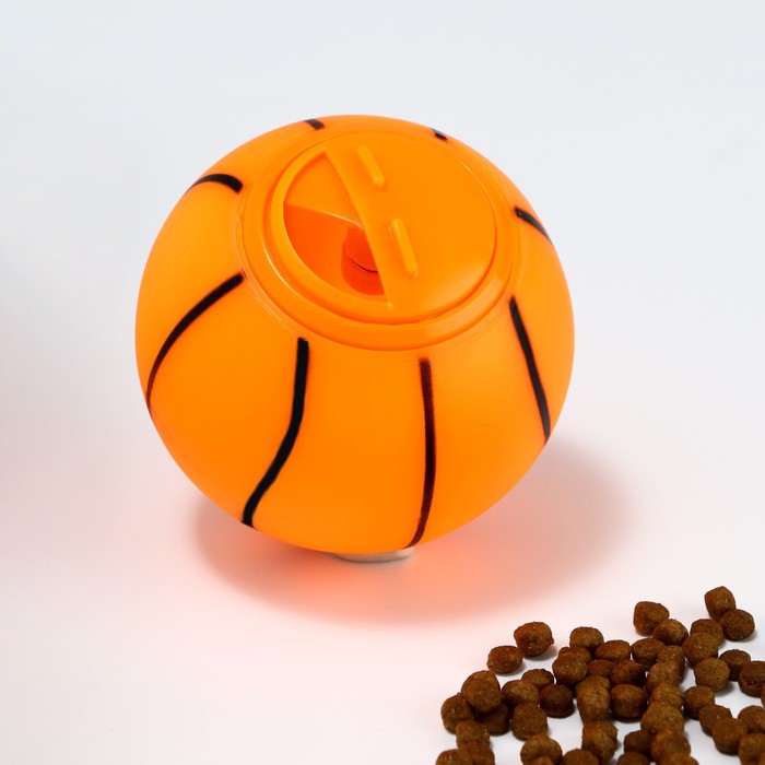 фото Игрушка-шар под лакомства "баскетбол", 8 см, оранжевая пижон