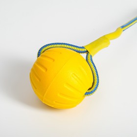 Мяч из EVA на верёвке, для дрессировки, 7 см, жёлтый от Сима-ленд