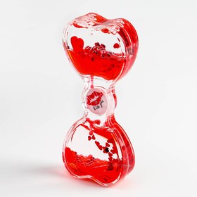 Гелевые песочные часы, 14.8х6.5 см, с мигающим шариком, красные