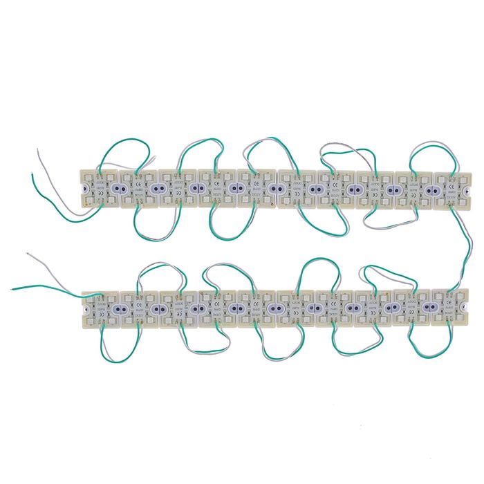 Светодиодный модуль SMD5050, 4 LED, пластик, 15-18 Lm/1LED, 1W/модуль, IP65, ЗЕЛЕНЫЙ