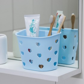 Подставка для ванных принадлежностей «Сердечко», 15×8,5×11,5 см, цвет МИКС Ош