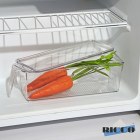 Органайзер для холодильника с крышкой и ручкой, 32×10×10 см