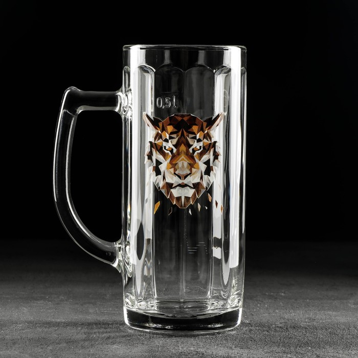 фото Кружка для пива 500 мл "animals" тигр без упаковки gidglass
