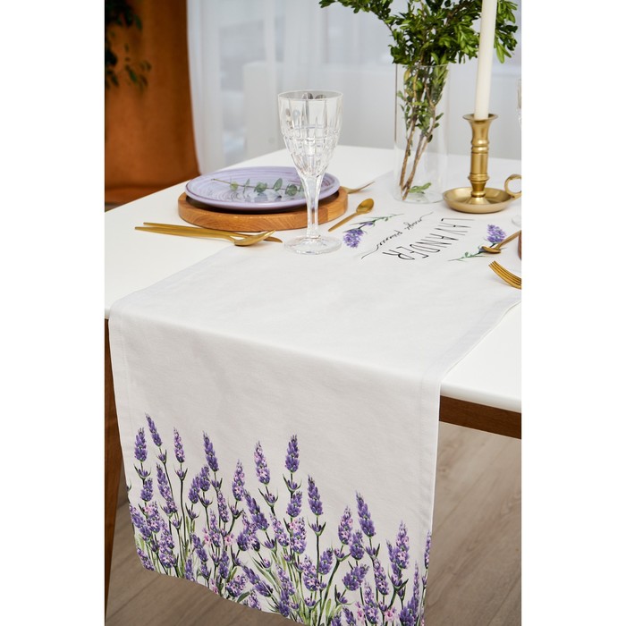 фото Дорожка на стол "этель" lavender 40х146 см, 100% хлопок, саржа 190 г/м2