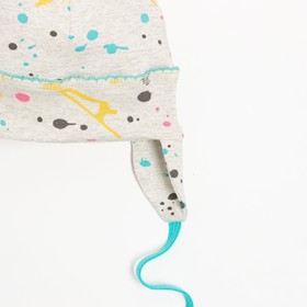 

Шапочка детская, цвет серый/кляксы, рост 62-68 см