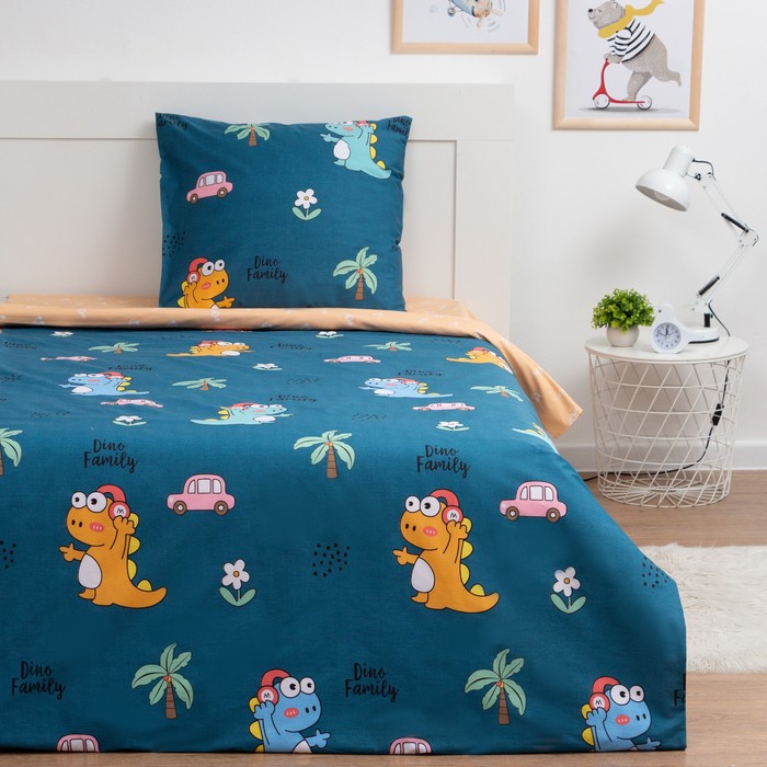 

Постельное бельё 1.5 сп "LoveLife" My dino, 143х215 см,150х214 см,70х70 см-1 шт. сатин