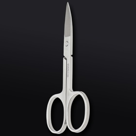 Ножницы маникюрные «Premium», загнутые, широкие, 9 см, цвет серебристый