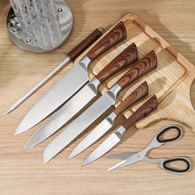 Набор ножей Forest, 7 предметов, цвет коричневый от Сима-ленд