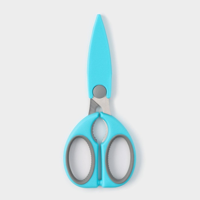 Ножницы кухонные Доляна «Эльба», 22 см, цвет голубой ножницы кухонные драйв 22 см цвет микс