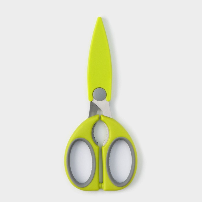 Ножницы кухонные Доляна «Эльба», 22 см, цвет зелёный ножницы кухонные доляна профи 23 см