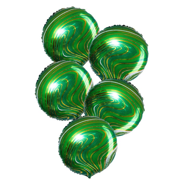 

Шар фольгированный 18" «Мрамор», круг, набор 5 шт., цвет салатовый
