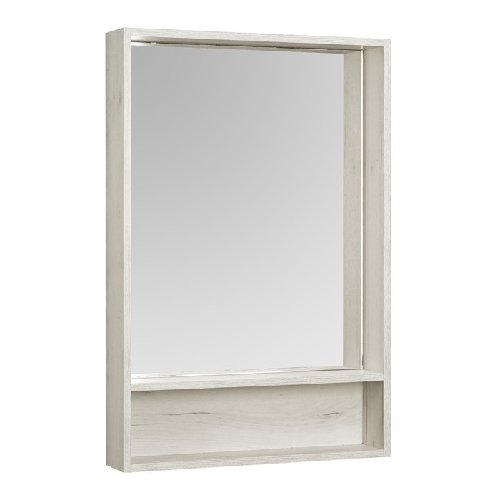 зеркальный шкаф aquaton амели 60 см антрацит Зеркальный шкаф Aquaton «Флай 60» цвет белый, дуб крафт