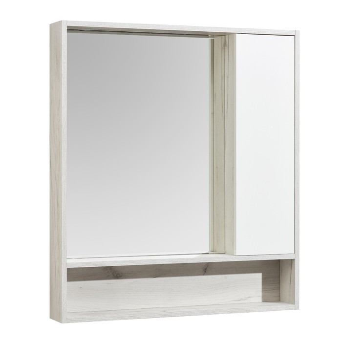 Зеркальный шкаф Aquaton Флай 80» цвет белый, дуб крафт тумба под раковину aquaton флай 80 цвет белый дуб крафт