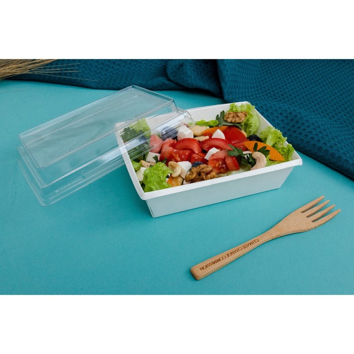 Салатник с купольной крышкой, белый, 16 х 12 х 6,5 см, 0,5 л