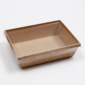 

Салатник с плоской крышкой, крафт, 16 х 12 х 4,5 см, 0,5 л