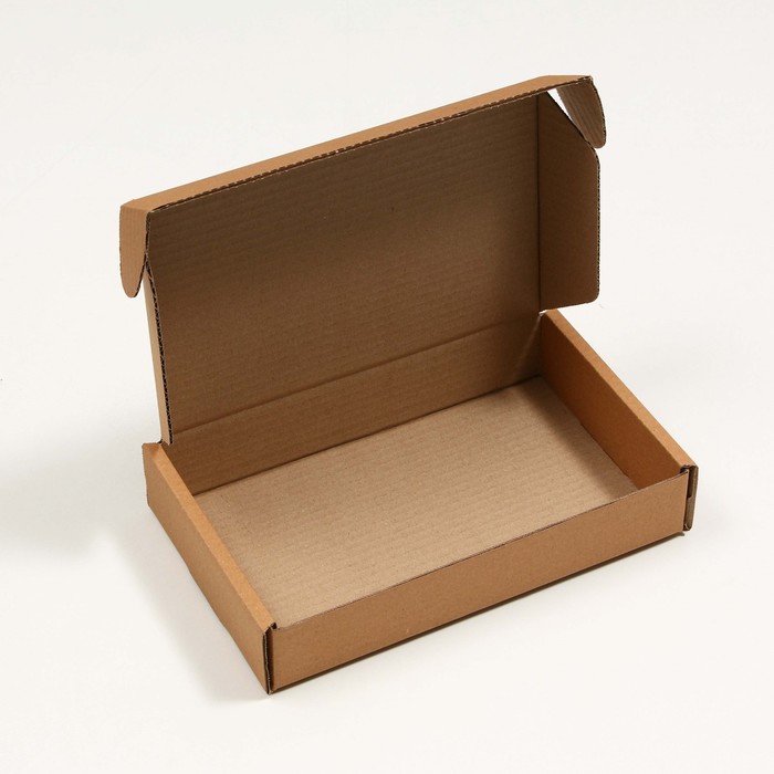 Коробка самосборная, бурая, 26,5 x 16,5 x 5 см,