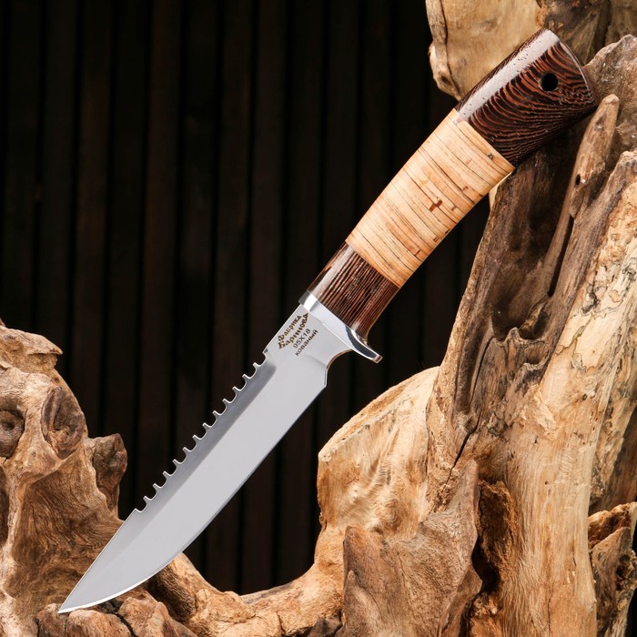 фото Нож охотничий "сокол-1" сталь - 95х18, рукоять - венге / береста ворсма