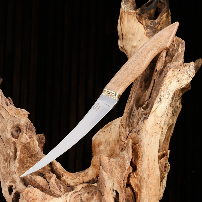 фото Нож "фин -2" сталь - 65х13, рукоять - орех ворсма