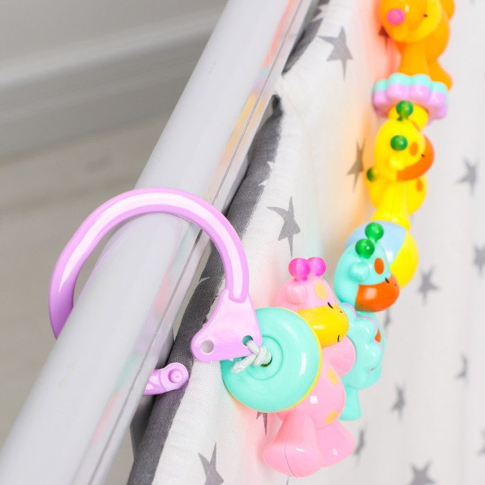 фото Растяжка на коляску/кроватку «жирафик», 4 игрушки, цвет микс, крошка я