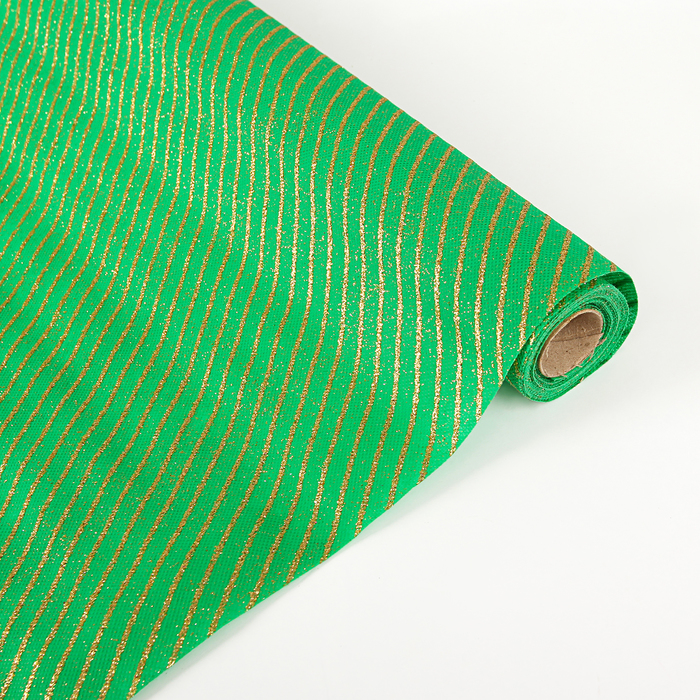 Флизелин "Полоска", зелёный 0,48 х 4,5 м