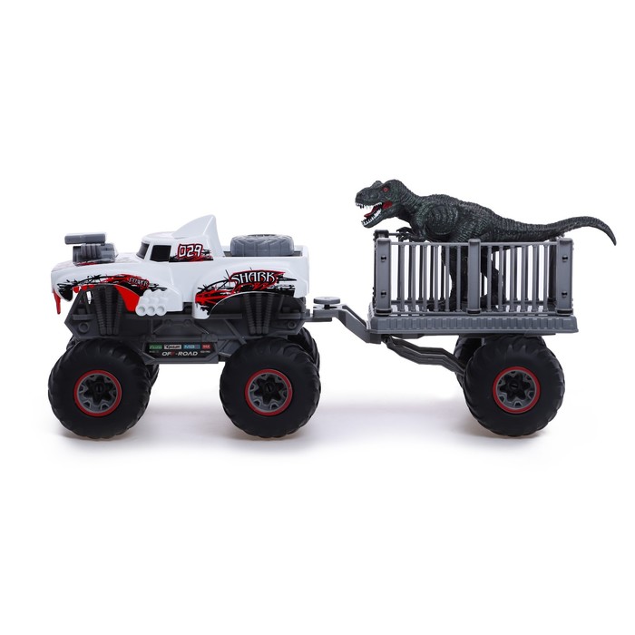 

Джип радиоуправляемый Monster, с динозавром, 1:16, работает от аккумулятора
