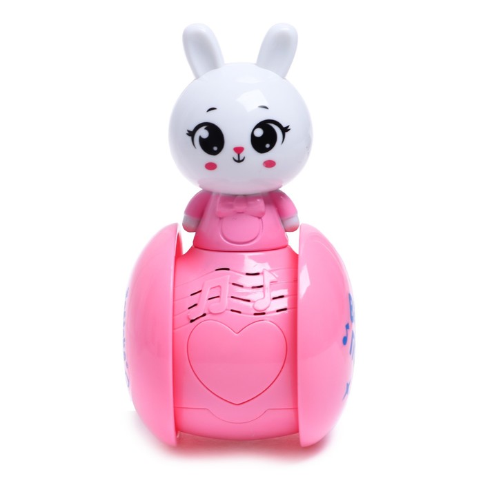 ZABIAKA Развивающая игрушка музыкальная неваляшка "Милый зайчик" SL-05359B, розовый