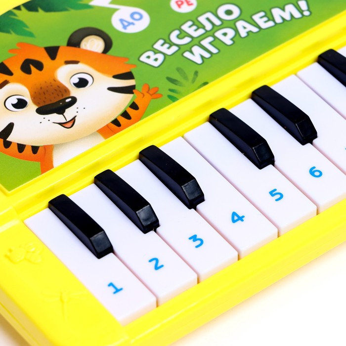 Музыкальное пианино «Любимые зверята», звук, цвет жёлтый