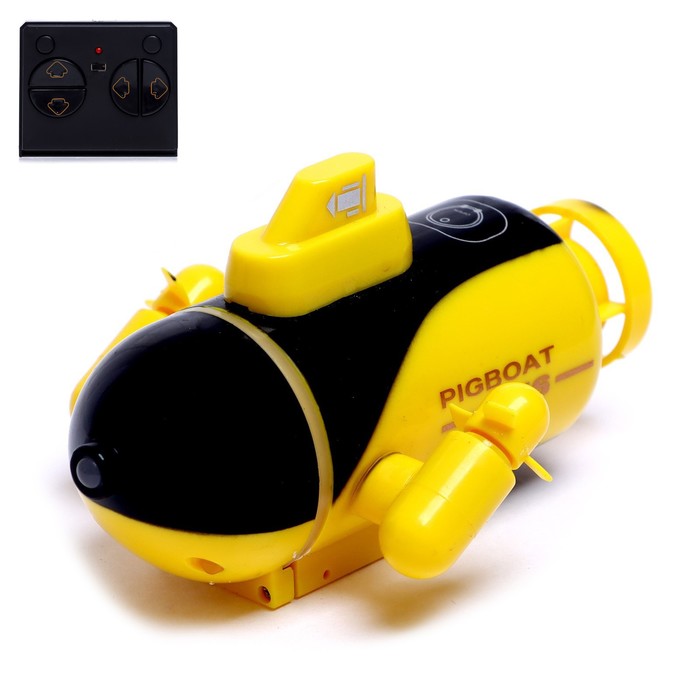 фото Подводная лодка радиоуправляемая «батискаф», световые эффекты, цвет жёлтый