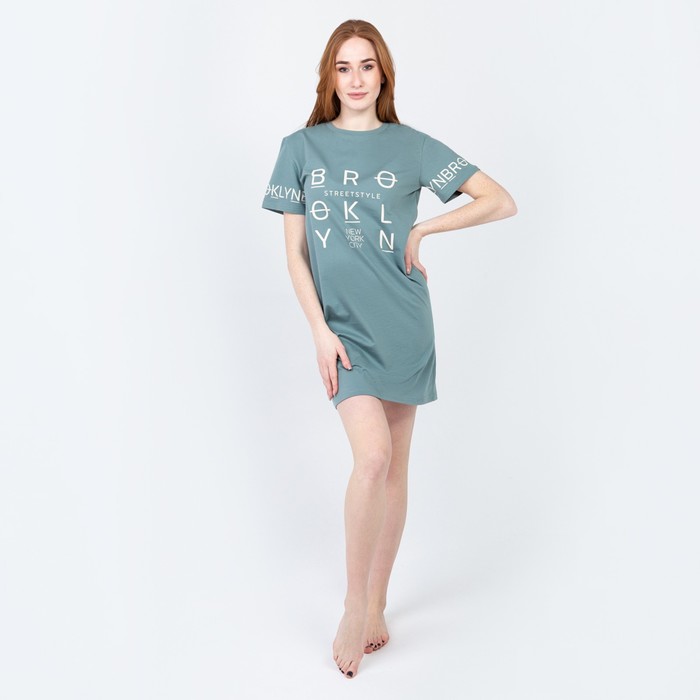 Ночная сорочка женская, цвет оливковый/Бруклин, размер 44