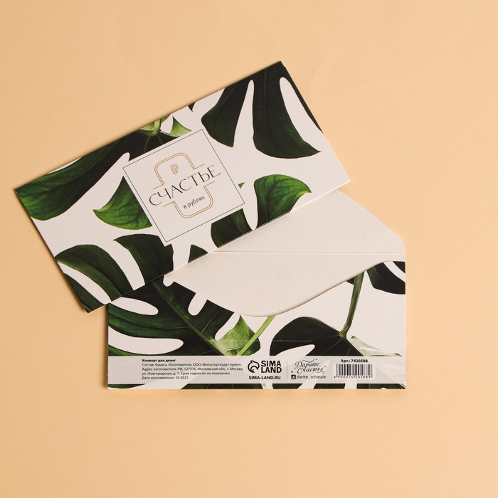 

Конверт для денег «Счастье в рублях», 16,5 × 8 см