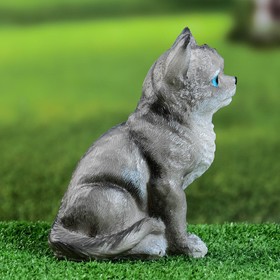 

Садовая фигура "Котенок сидячий" серый, 18х14х10см