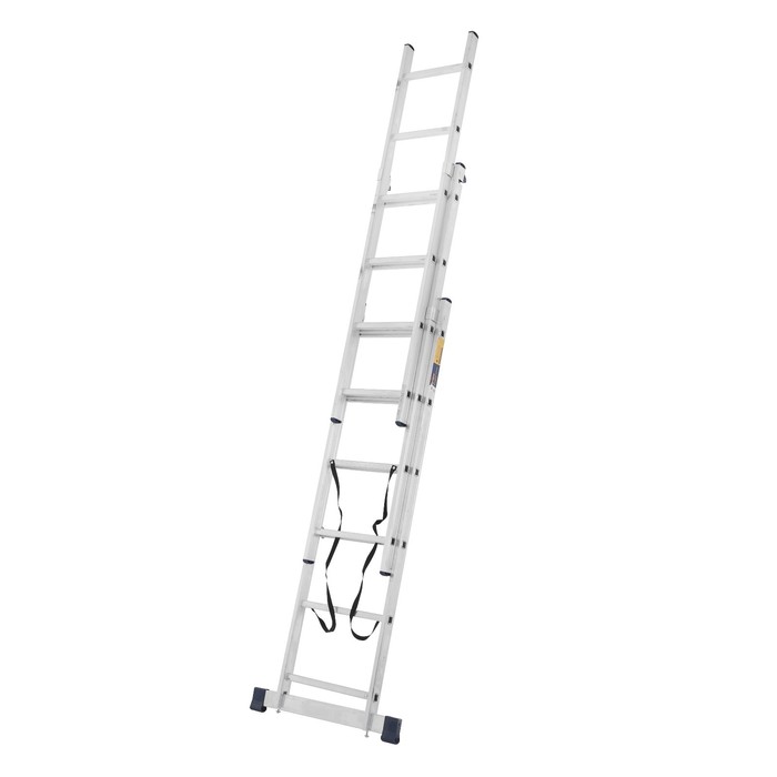 Лестница ТУНДРА, трехсекционная, алюминиевая, 6 ступеней лестница трехсекционная ремоколор 63 3 013 универсальная алюминиевая 13 ступеней