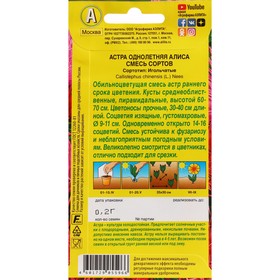 

Семена Цветов Астра "Алиса", смесь сортов, ц/п, 0,2 г