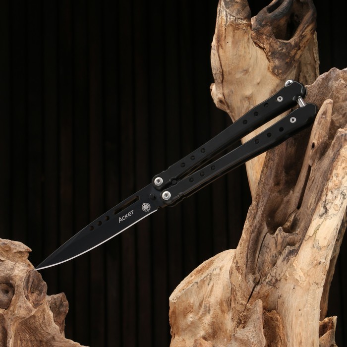 Нож-бабочка Аскет сталь - 420, рукоять - сталь, 20 см нож гюрза сталь d2 рукоять граб
