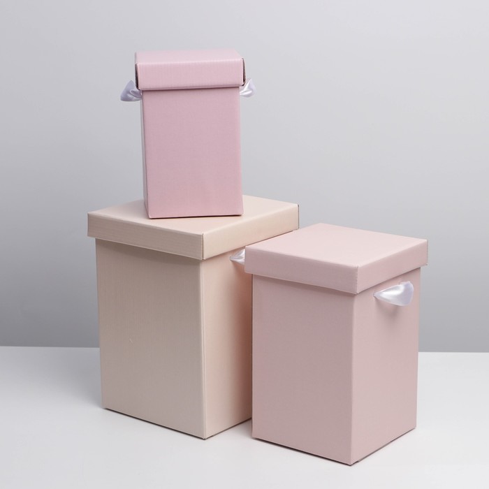 фото Набор складных коробок 3в1 «розовый», 10 х 18, 14 х 23, 17 х 25 см дарите счастье