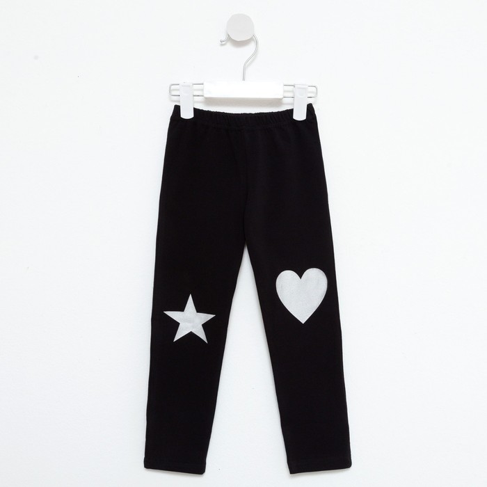 Лосины для девочки, цвет чёрный, рост 116