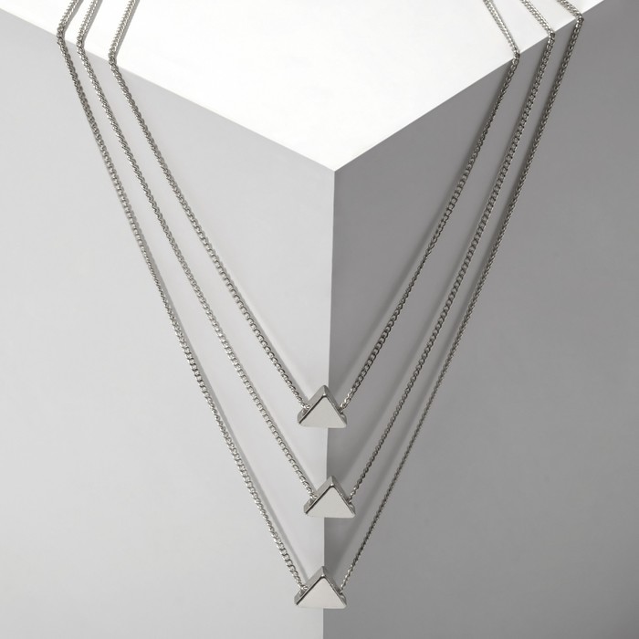 Кулон «Минимал» треугольник, цвет серебро, 45 см серьги минимал треугольник посеребрение