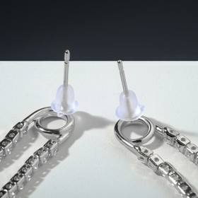 

Серьги со стразами "Цепочка" колье, цвет белый в серебре
