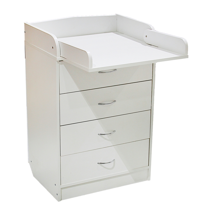 Комод детский пеленальный, 4 выдвижных ящика, цвет белый