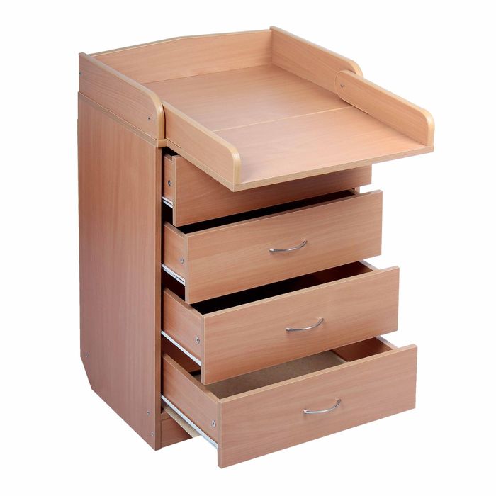 Комод детский пеленальный, 4 выдвижных ящика, цвет бук
