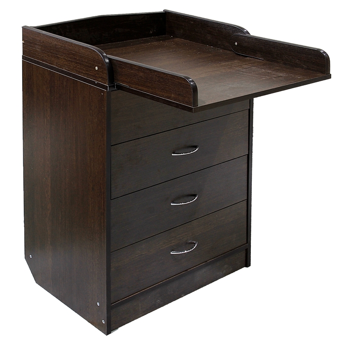 Комод детский пеленальный, 4 выдвижных ящика, цвет венге