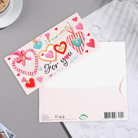 

Конверт для денег "For you" конгрев, глиттер, розовый фон